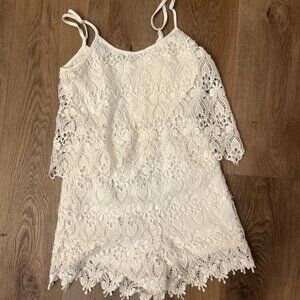 Miami brand clothing white romper lace spaghetti strap XS Bridal